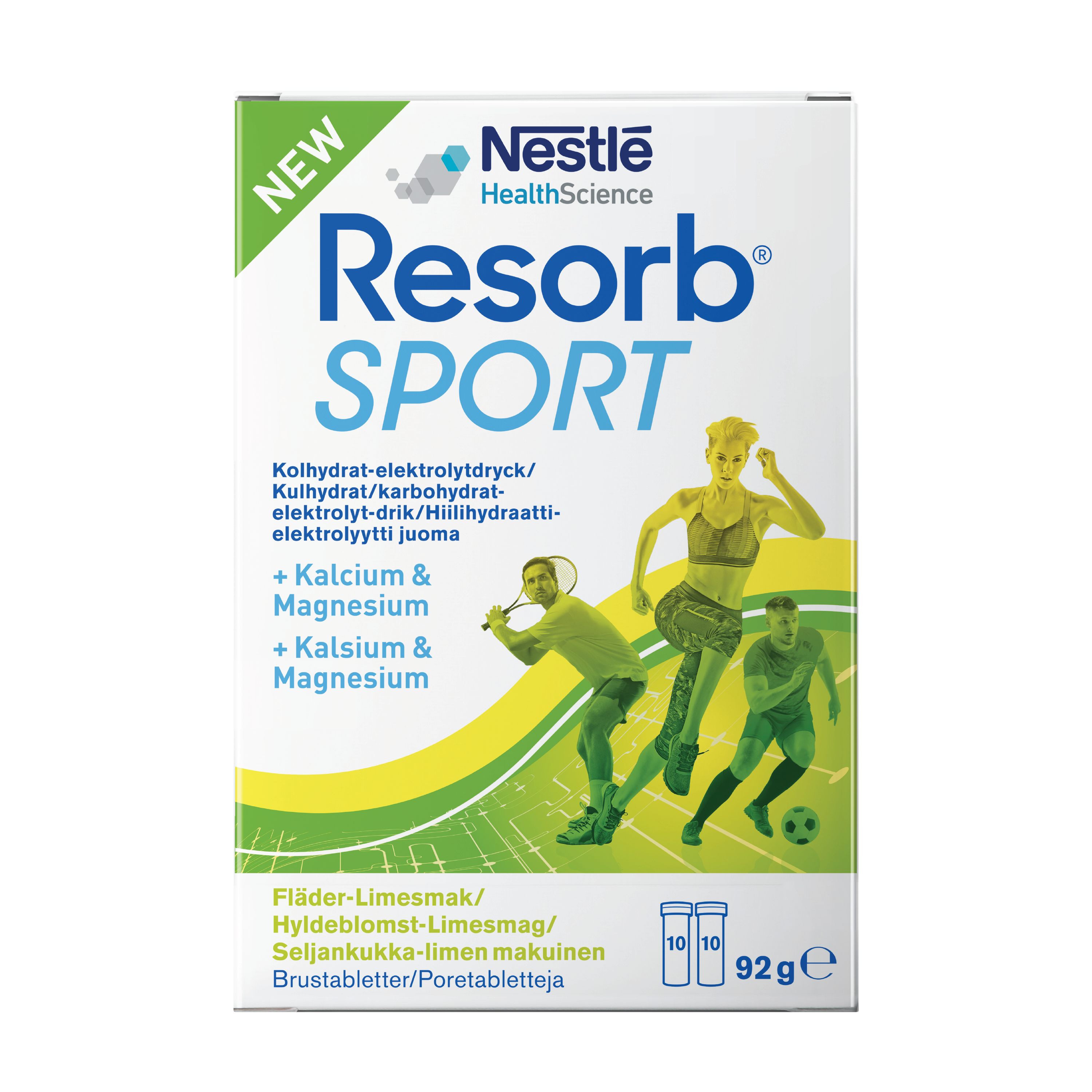 Resorb Sport Brusetablett, Hylleblomst & lime, 2 x 10 stk.