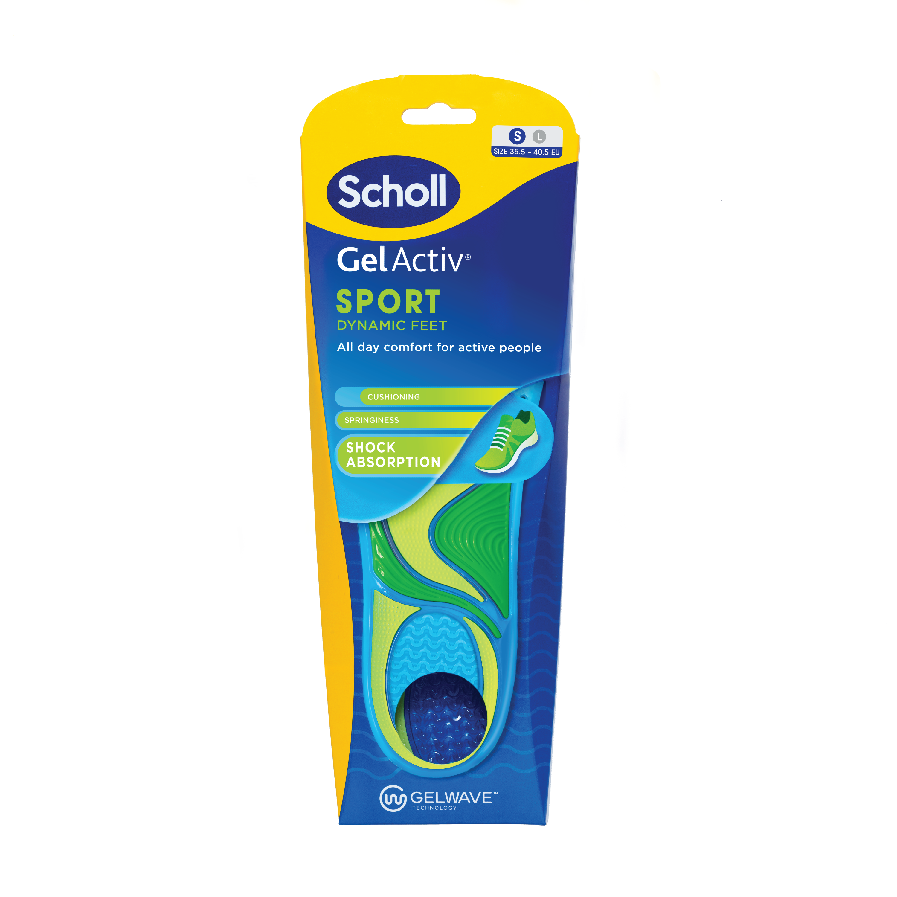 Scholl Gel Activ Sport Innleggssåler, Str. 35,5-40,5, 1 par