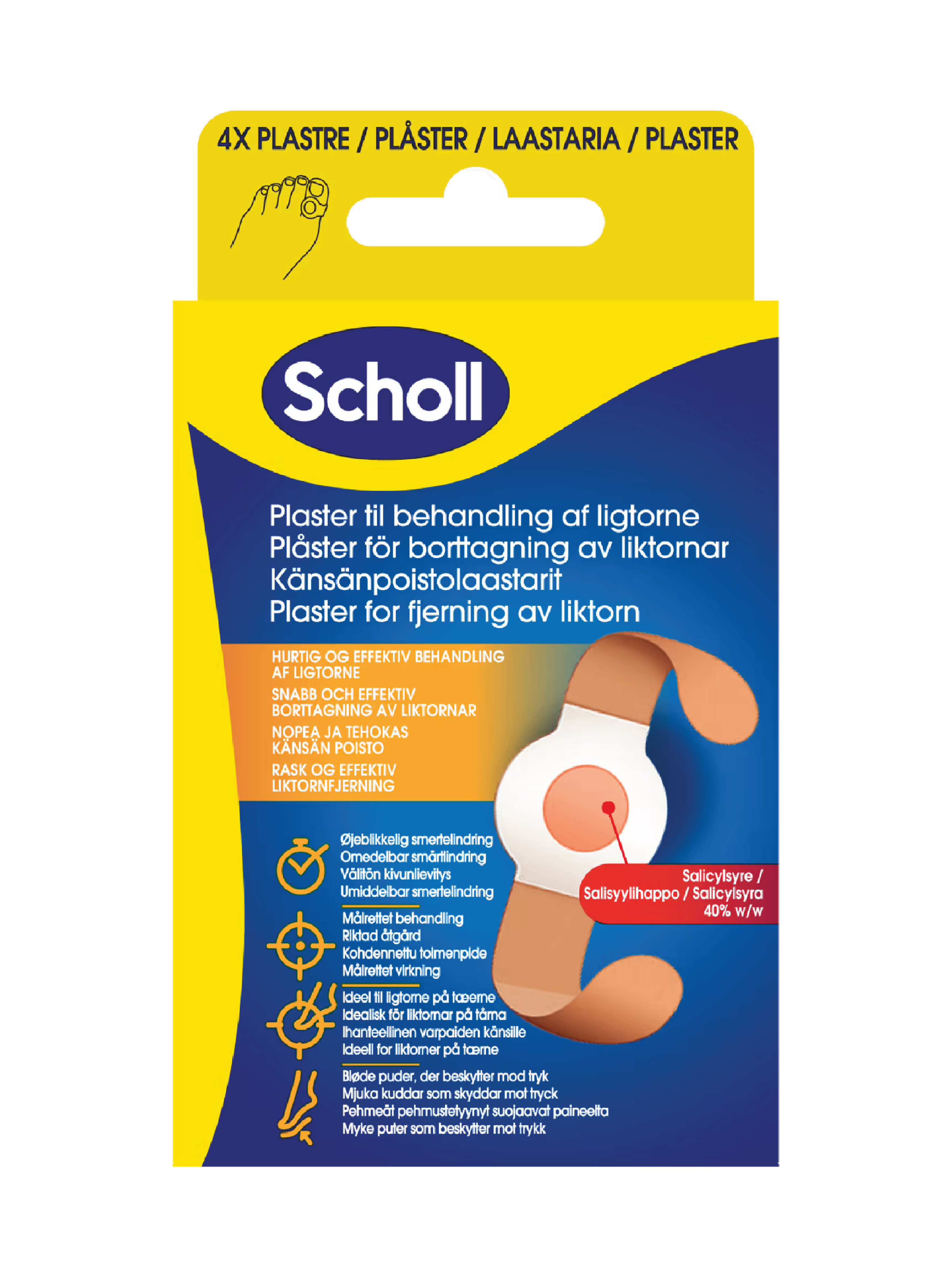 Scholl Liktornplaster, 4 stk.