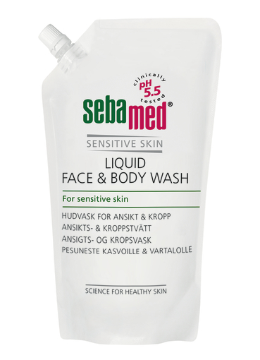SebaMed Liquid Face & Body Wash Refill, 1000 ml