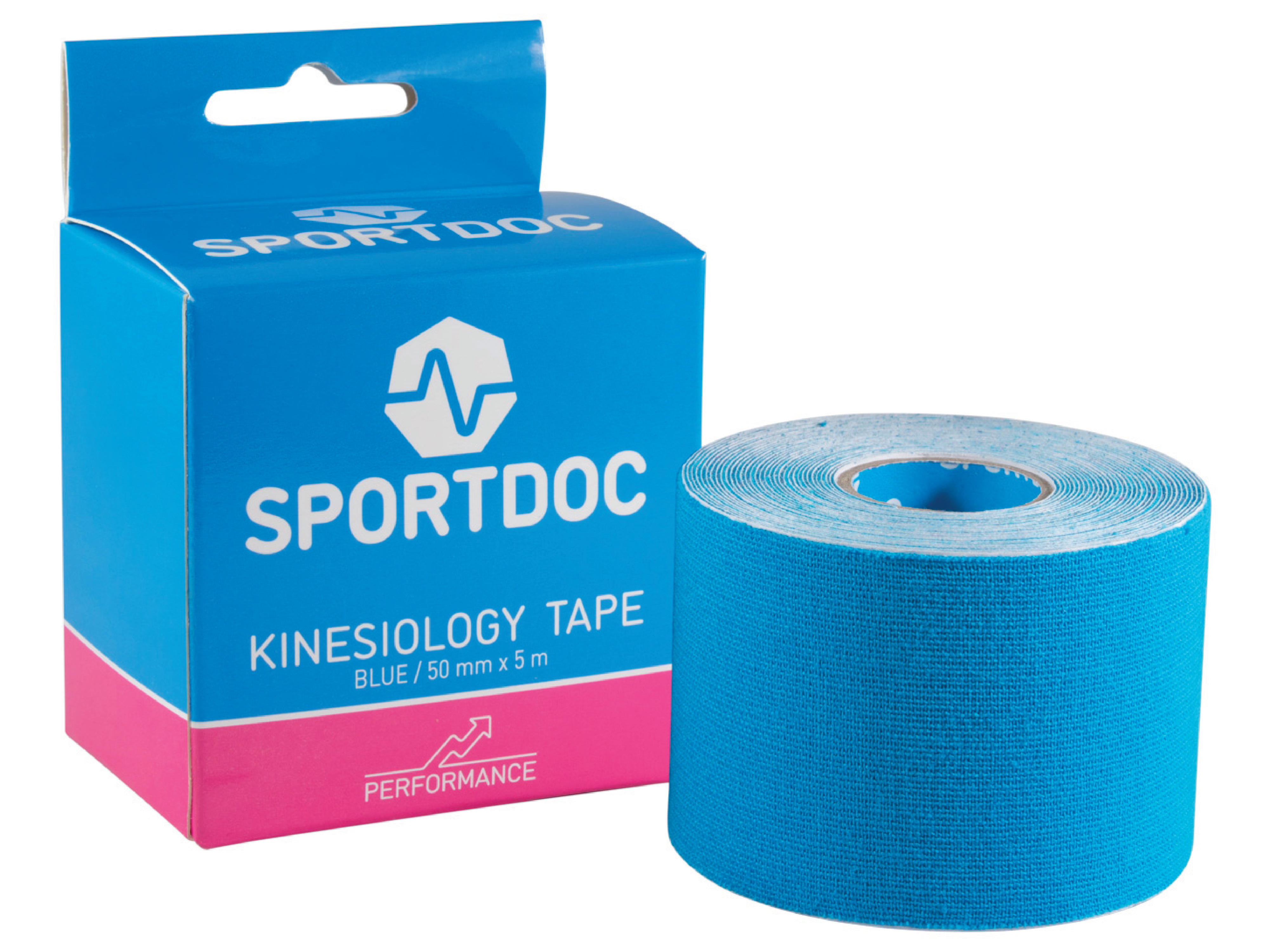 Sportdoc Kinesiology Tape, Blå, 50 mm x 5 m, 1 stk.
