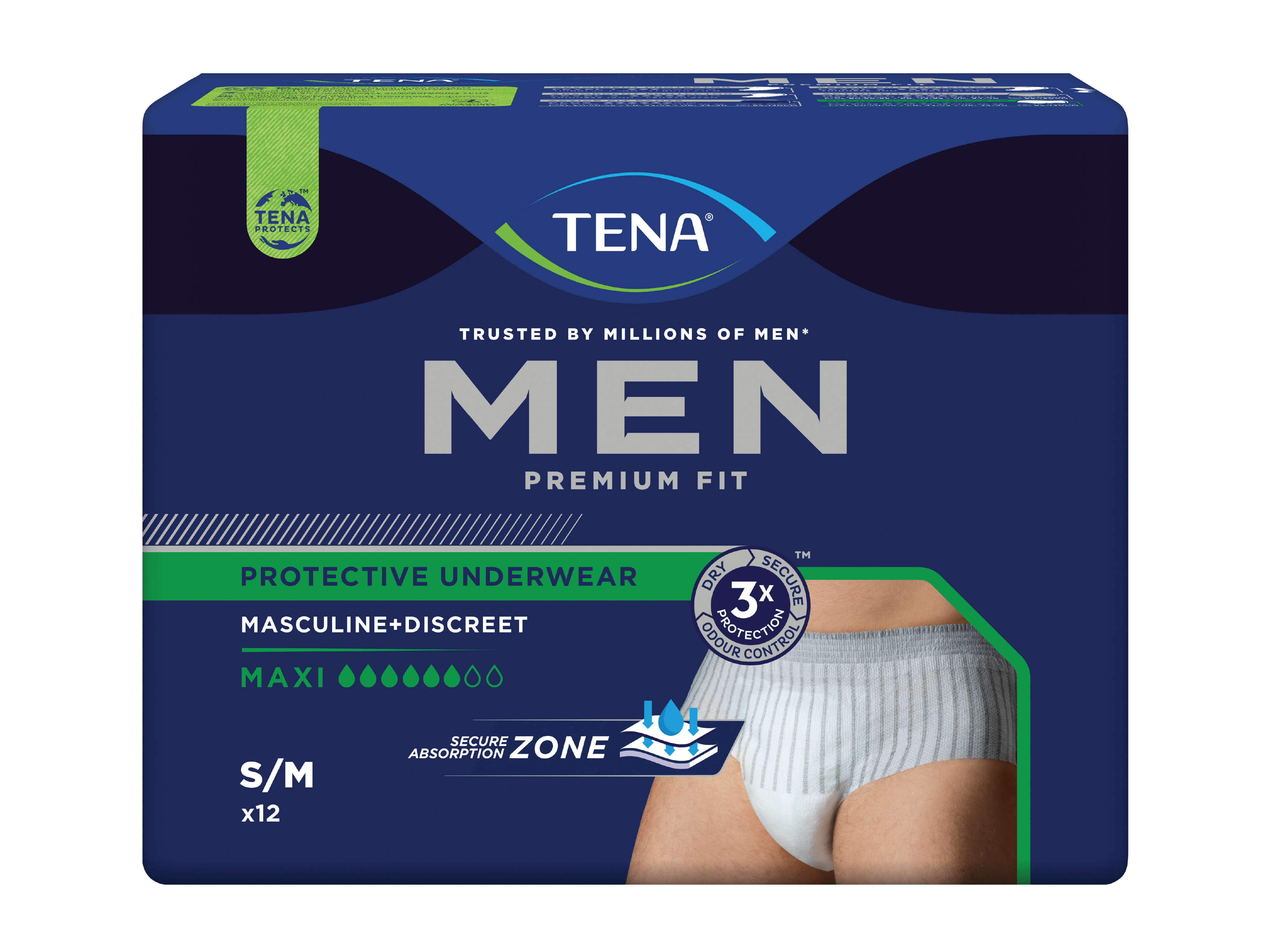Tena MEN Pants Premium Fit Maxi, Small/Medium, 12 stk.