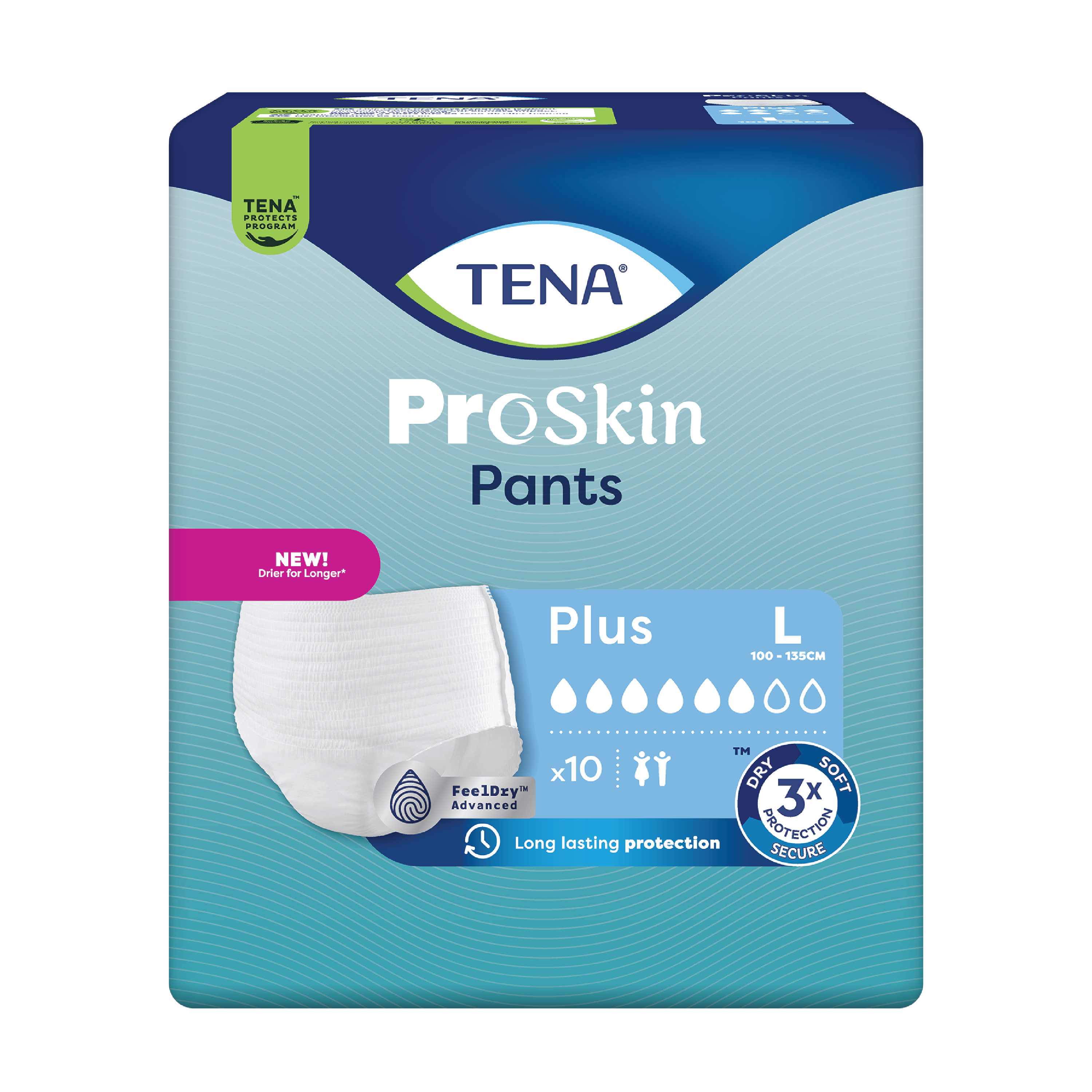 Tena Pants Plus Classic, Large, 10 stk.