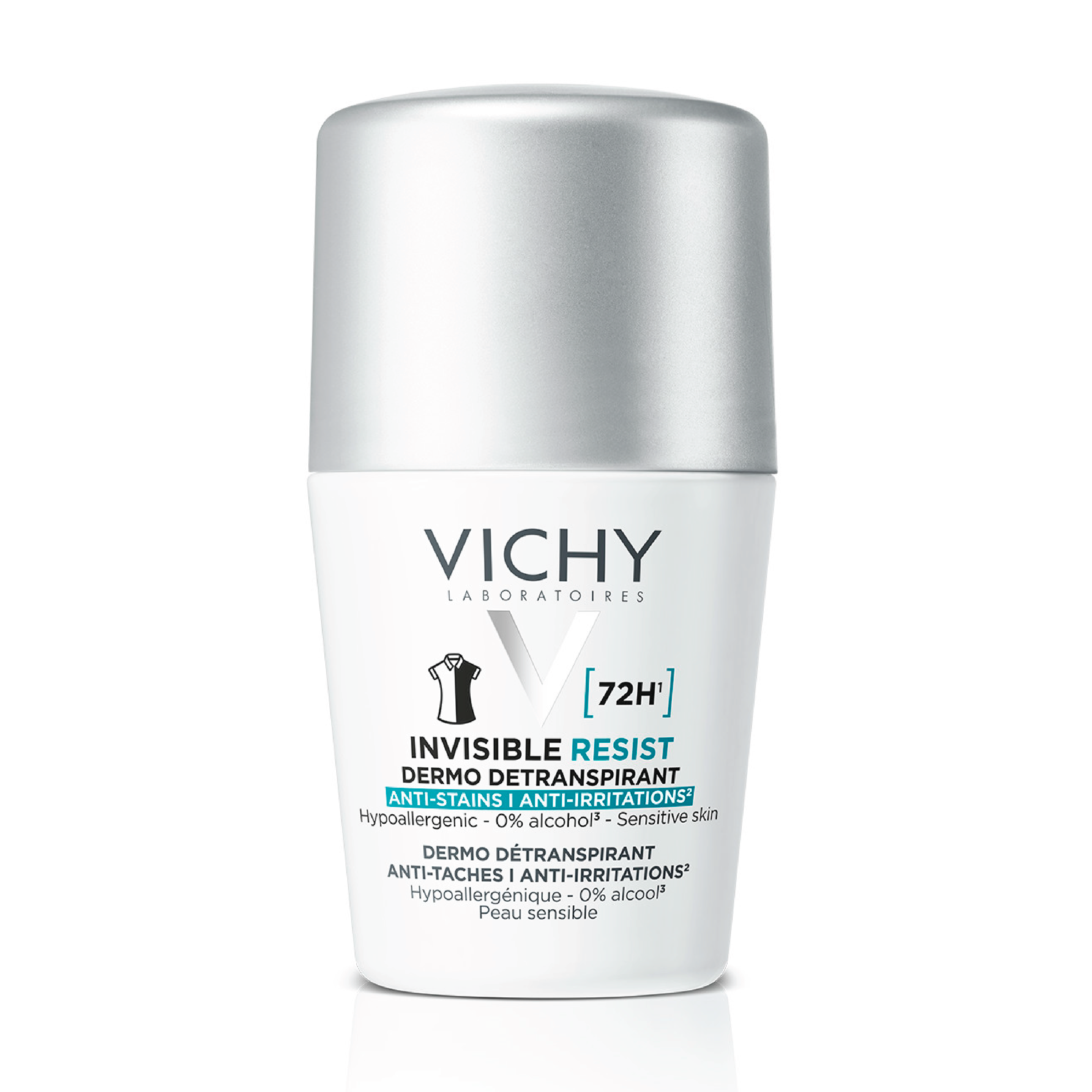 Vichy Invisible Protect 72H Anti-Stain Roll-On, 50 ml