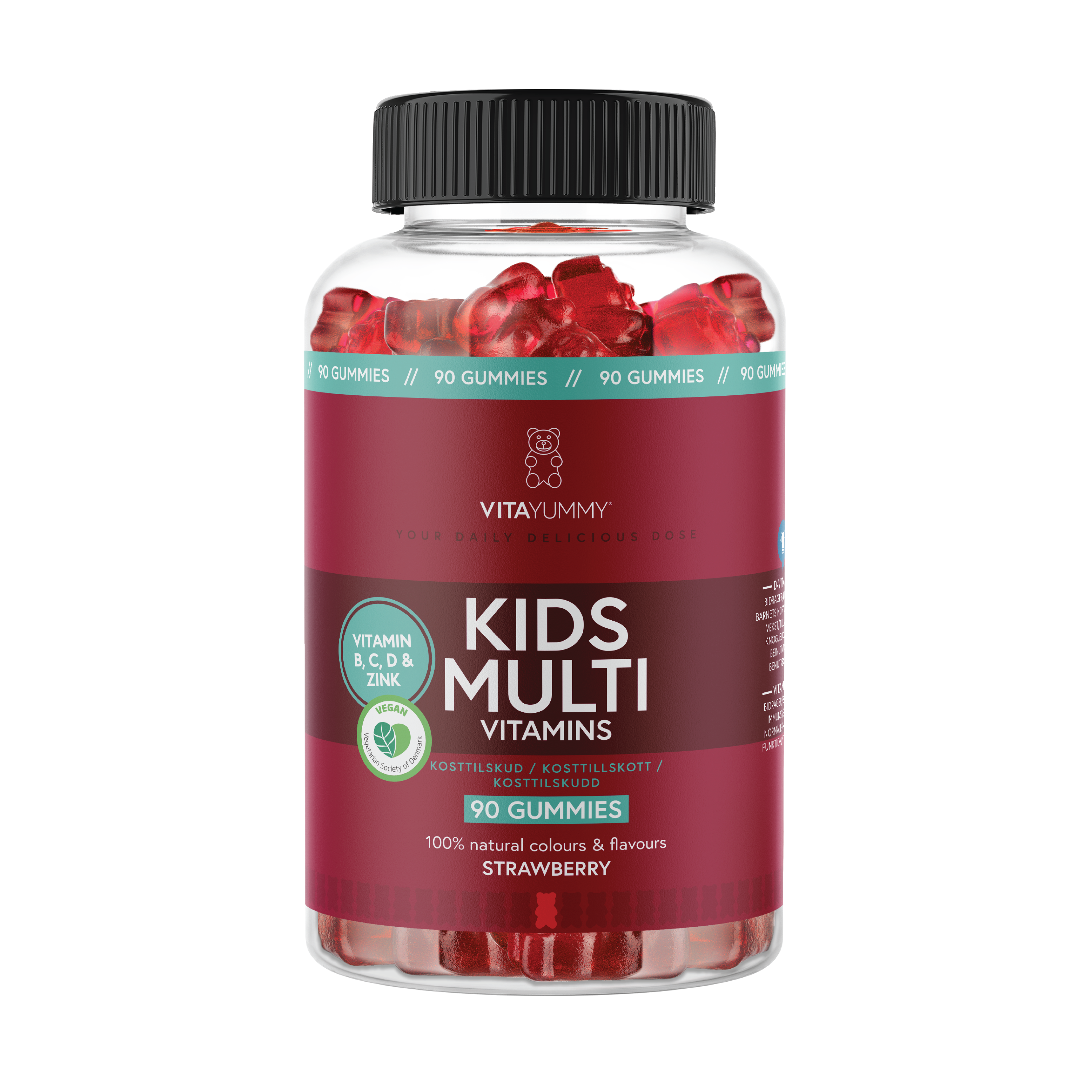 VitaYummy Kids Multi Vitamins, Jordbær, 90 stk.